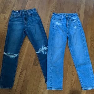 2 American eagle high waisted mom jeans
